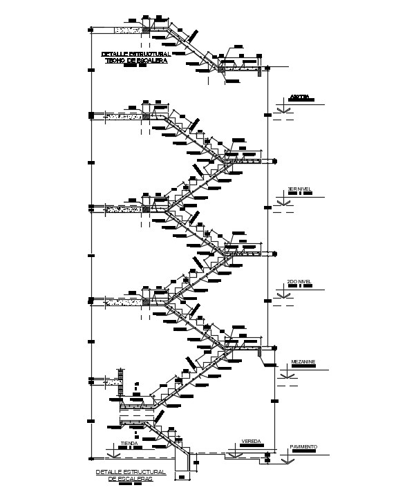 A section view of 10x10m commercial building is given in this Autocad drawing file. Download the Autocad model.