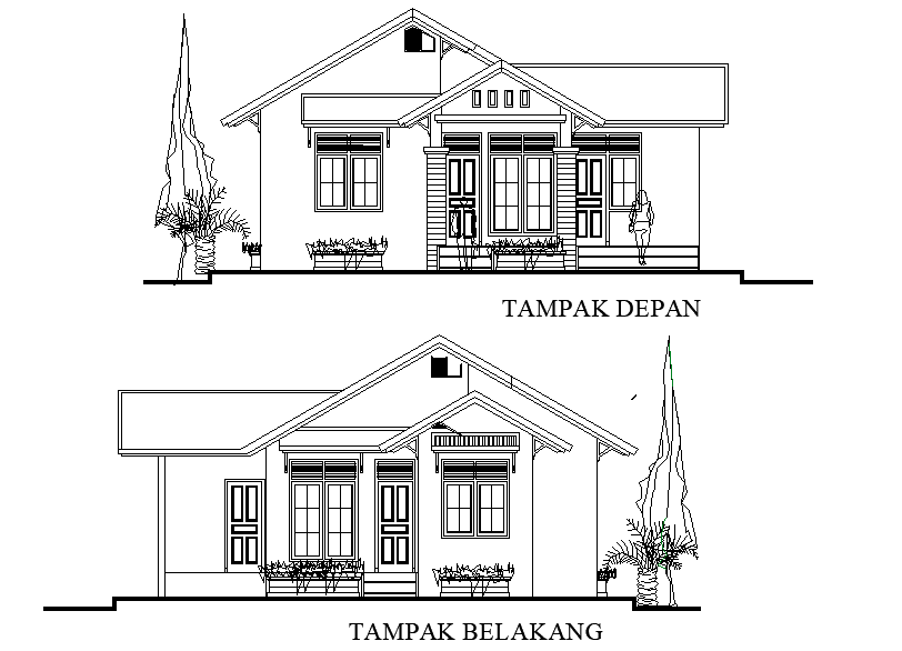 A section view of 10x12m house building is given in this Autocad drawing file. Download now.