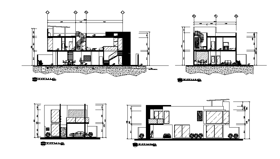 A section view of 10x19m house plan is given in this Autocad drawing file.Download now.