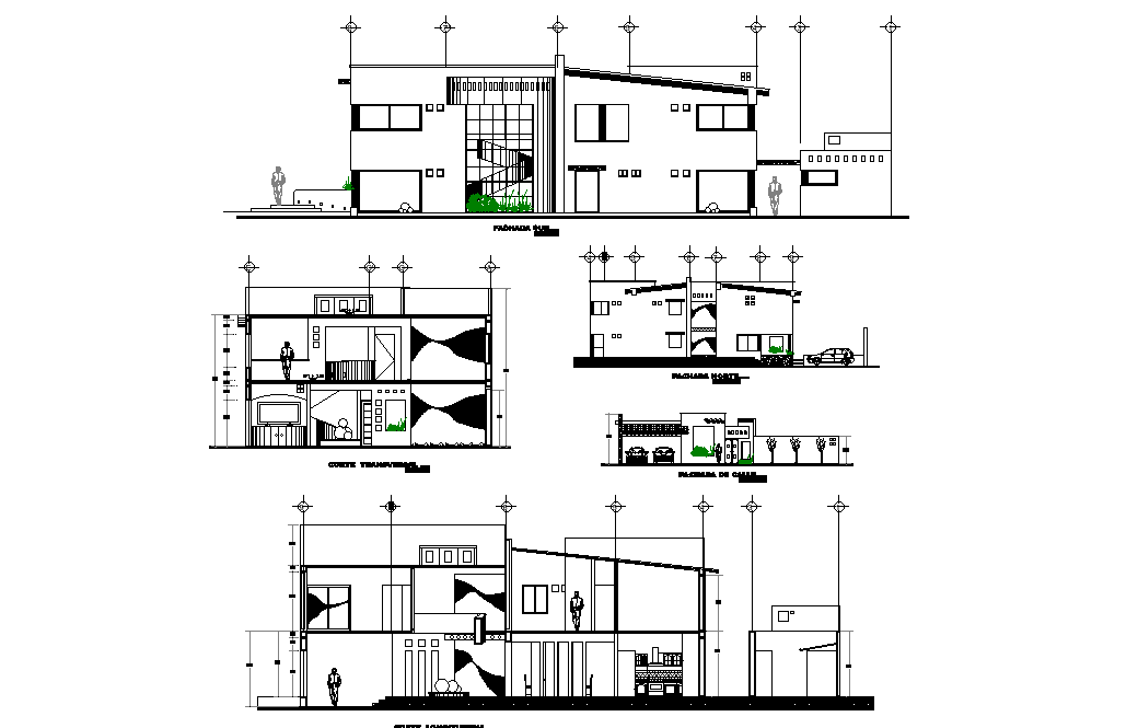 A section view of 11x24m house plan is given in this Autocad drawing file.Download now.
