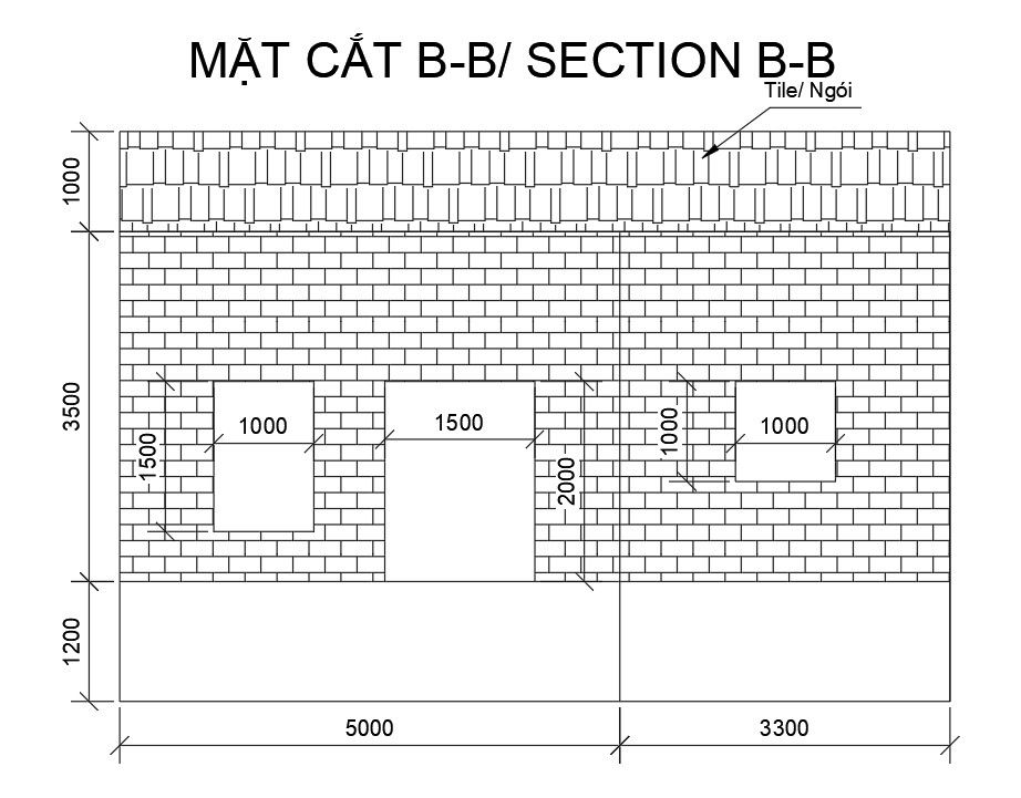 A section view of 15x10m control room building is given in this Autocad drawing file.Download now.
