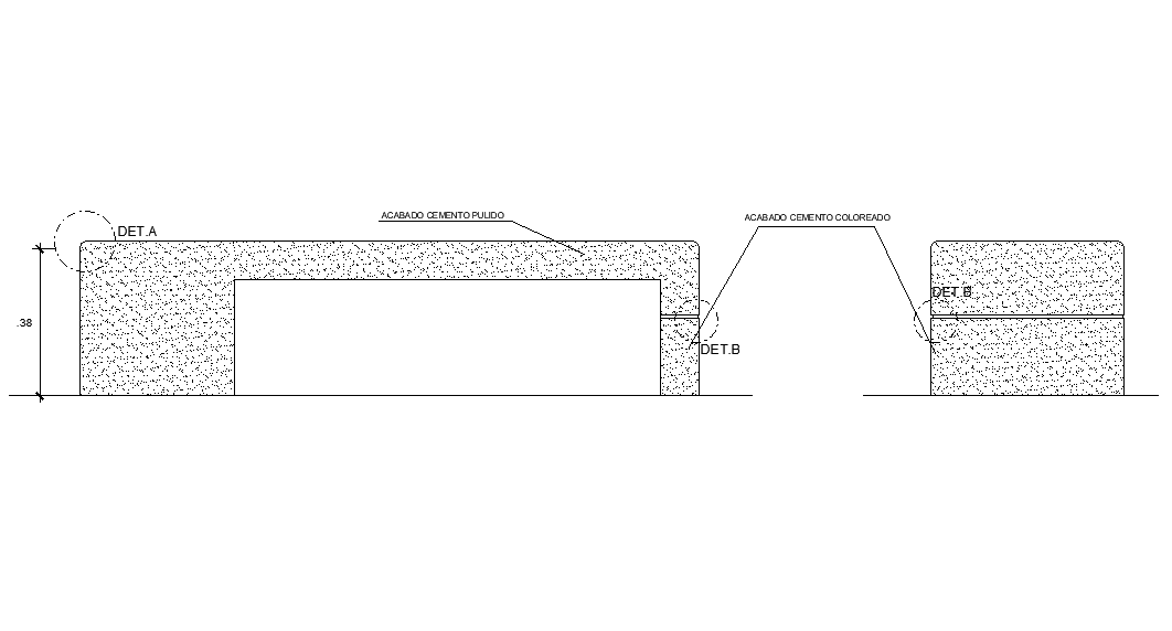 A section view of 160x50xm concrete structure is given in this Autocad drawing file. Download now.