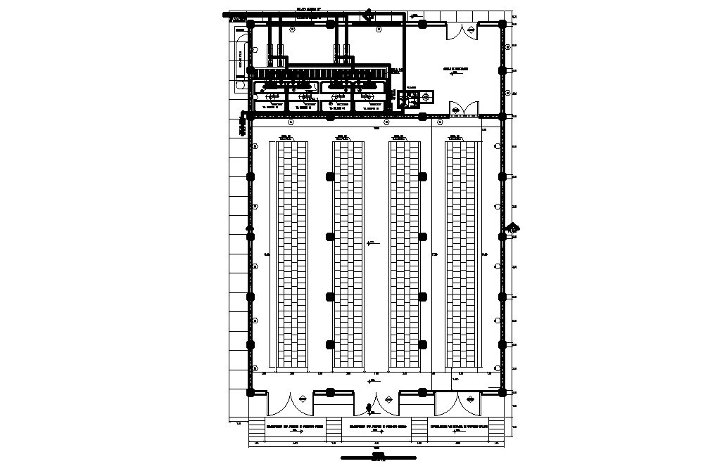 A section view of 16x27m warehouse building is given in this Autocad drawing file.Download now.