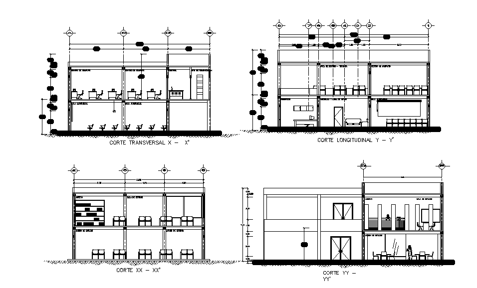 A section view of 20x15m cafeteria building is given in this Autocad drawing file. Download now.