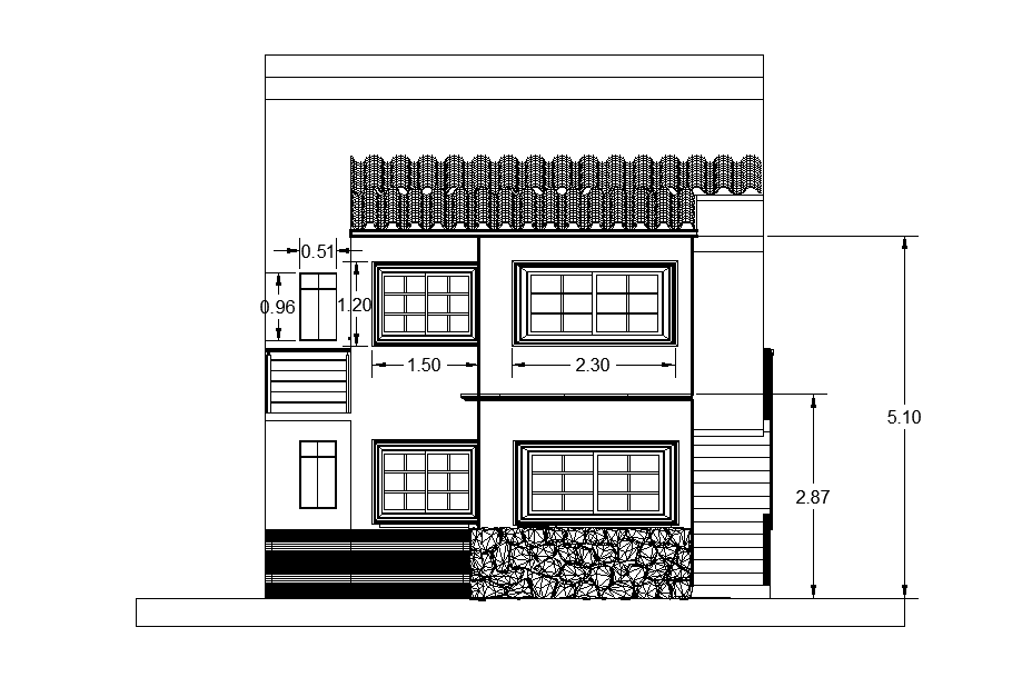 A section view of 20x7m house plan has been given in this Autocad drawing file.  Download now.