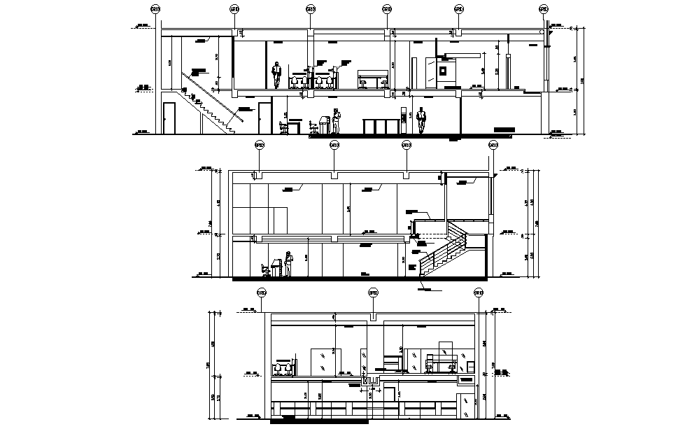 A section view of 26x14m office building is given in this Autocad drawing file. Download now.