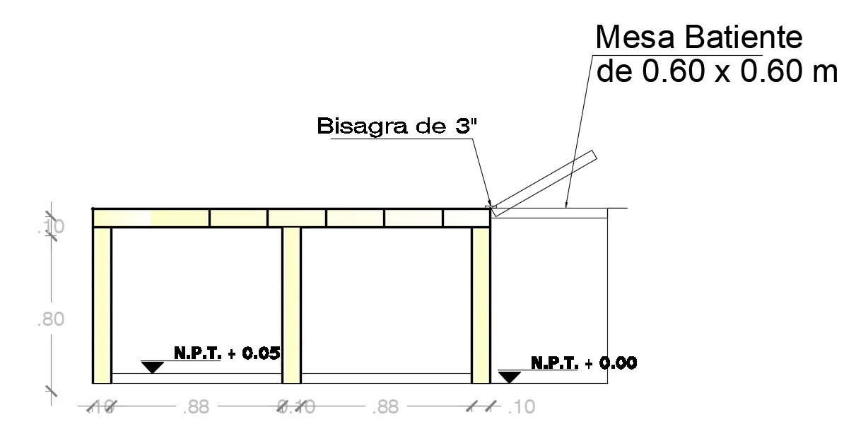 A section view of 2x0.55m table is given in this AutoCAD drawing model.Download now.