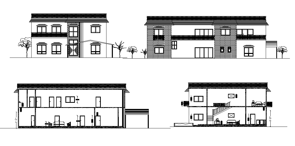 A section view of 52’x88’ house building is given in this Autocad drawing file.Download now.