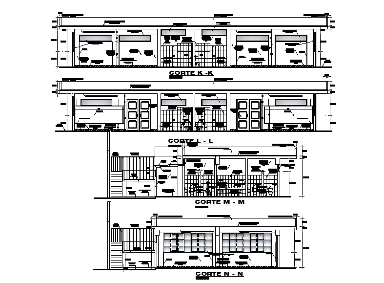 A section view of 55x56m kinder garden school building is given in this Autovad drawing file. Download now.