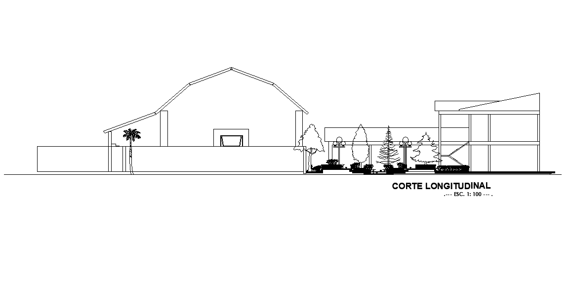 A section view of Sports building is given in this Autocad drawing file. Download now.