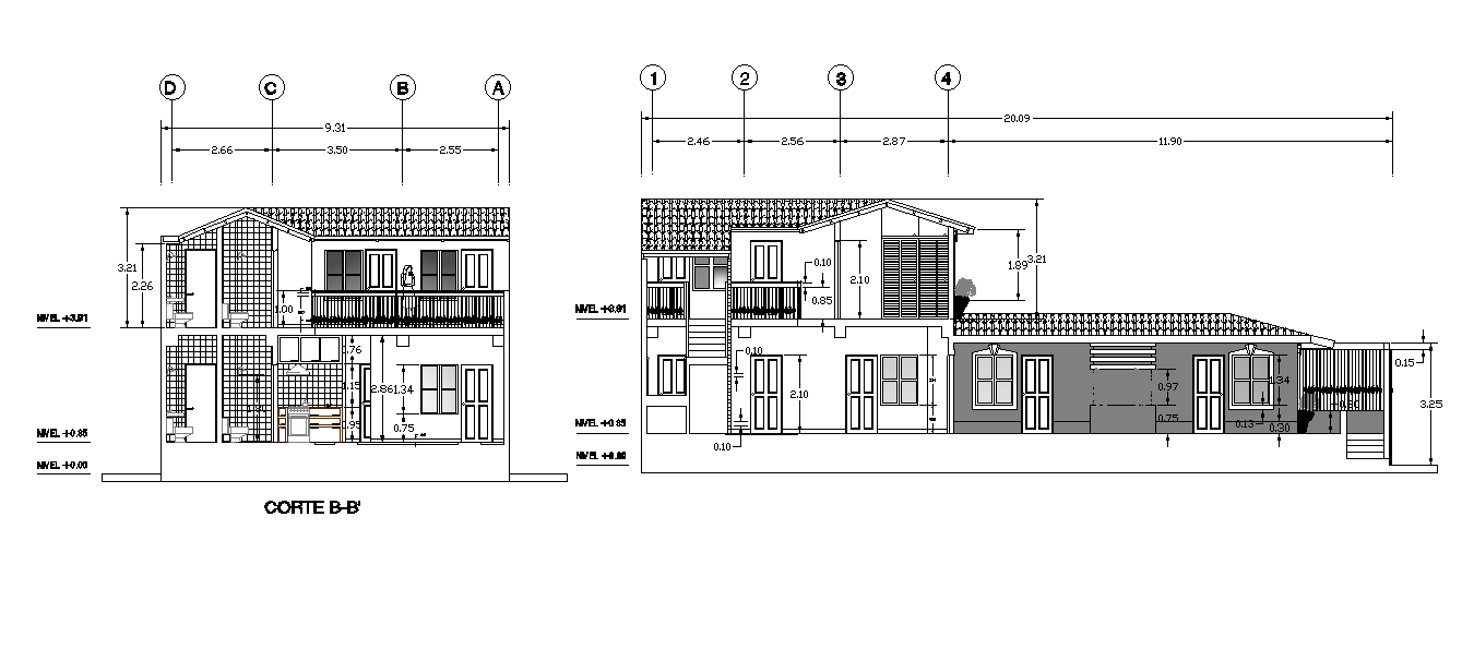 A section view of house building is given in this Autocad drawing. Download now.