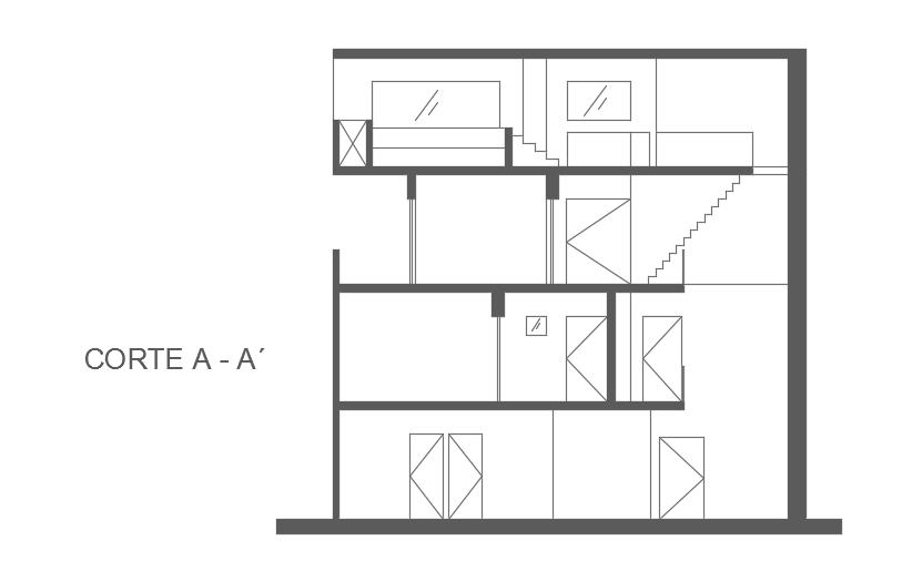 A section view of the 10x13m luxury house building is given in this file