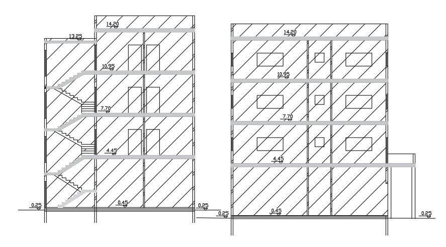 A section view of the 11x15m house building download now