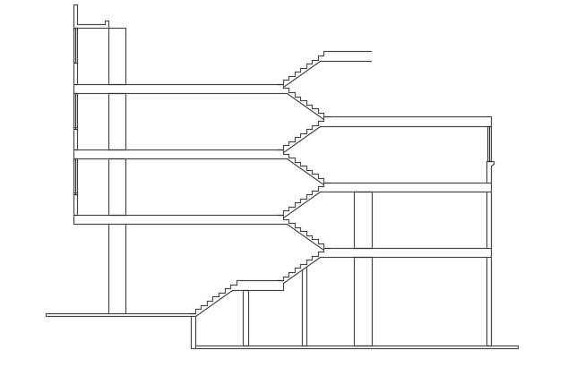 A section view of the 14x20m commercial building AutoCAD model is given in this file