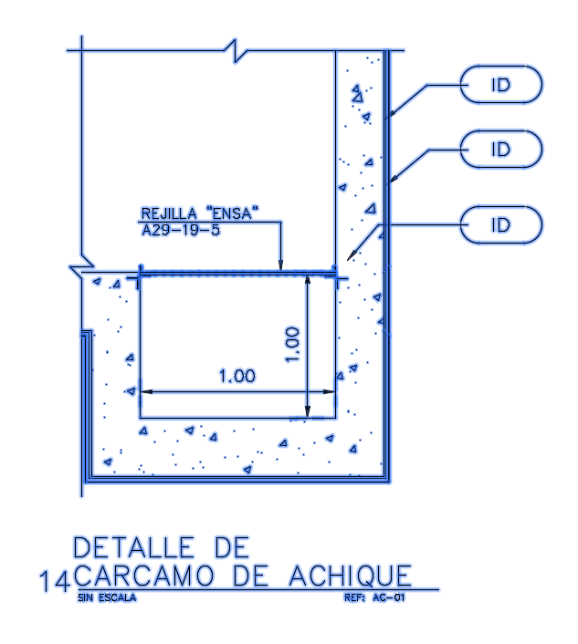 A section view of the 1740x2240mm folding lid is given in this AutoCAD model. Download now.