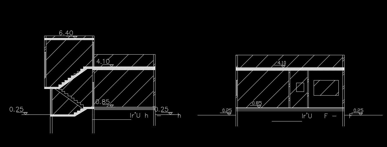 A section view of the 18x9m house building