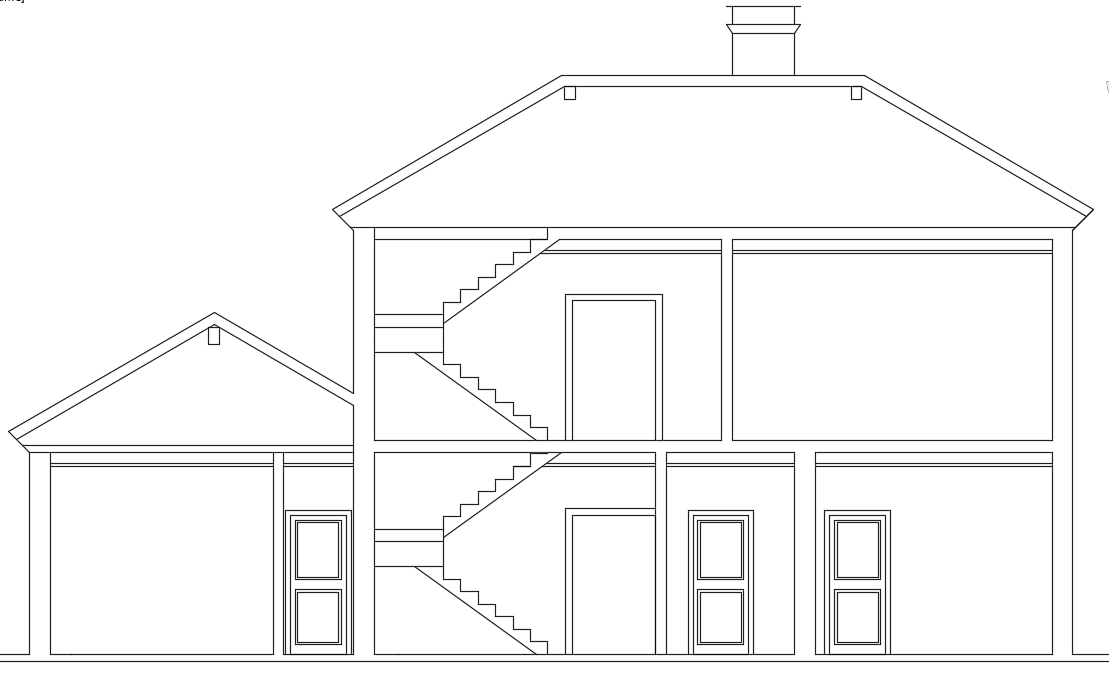 A section view of the 19x20m house building view is given 