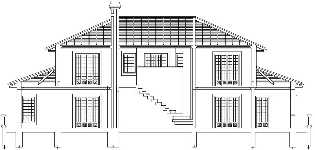 A section view of the 21x14m house building is given in this file