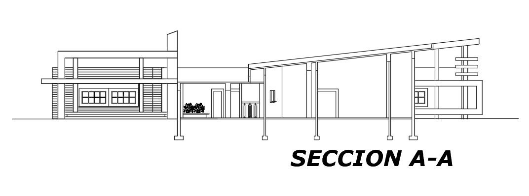 A section view of the 27x12m game area building is given in this AutoCAD drawing model. Download now.
