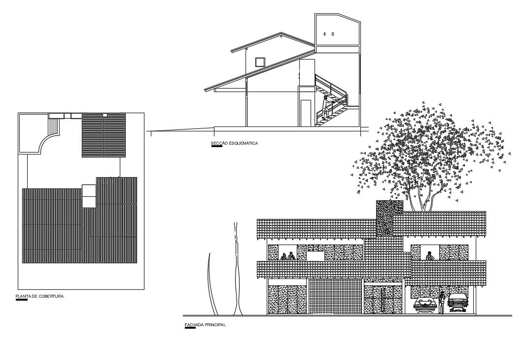 A section view of the 28x20m office building is available in this AutoCAD drawing model.Download now.
