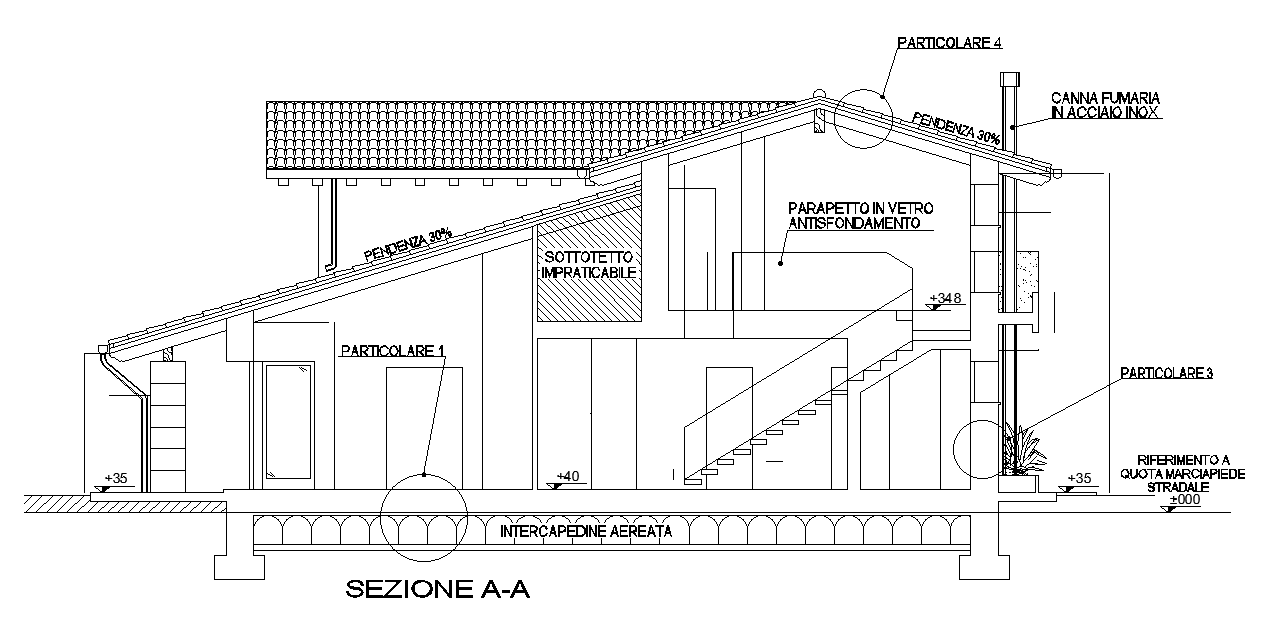 A section view of the 29’X27’ house building is given in this AutoCAD drawing model.Download now.