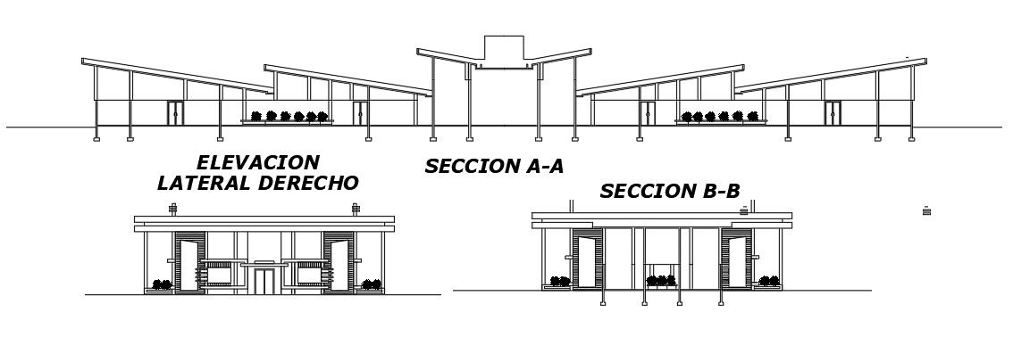 A section view of the 50x170m college building is given in this AutoCAD drawing model. Download now.