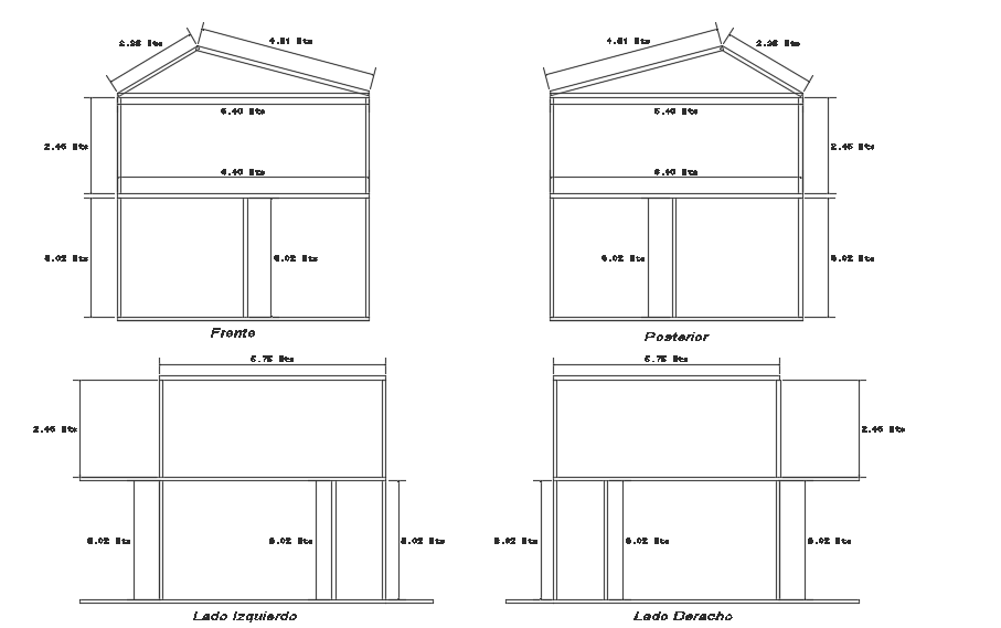 640x860cm Single-Family House Section AutoCAD DWG File