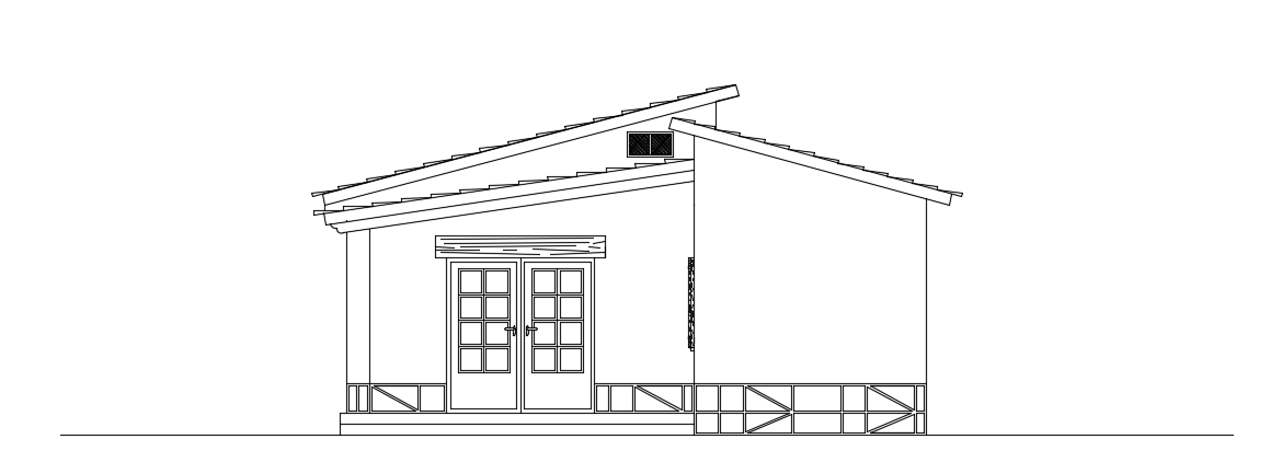 A section view of the 8x10m house building AutoCAD drawing