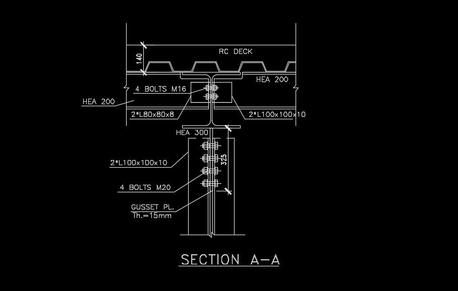 A section view of the RC deck detail drawing