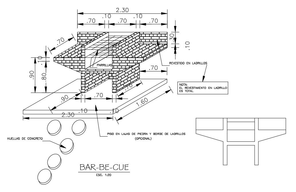 A section view of the bar is given in this AutoCAD drawing model. Download now.