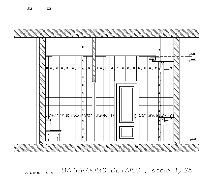 A section view of the bathroom 04 building CAD drawing