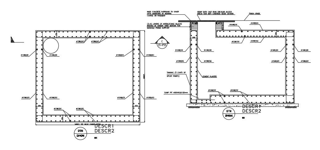 A section view of the fire construction details of the valves is given in this AutoCAD drawing model. Download now.
