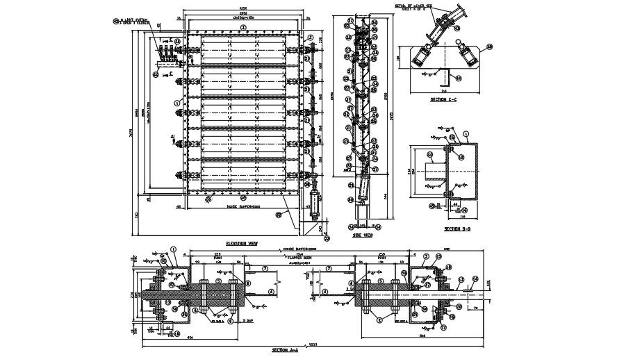 A section view of the flapper doom drawing