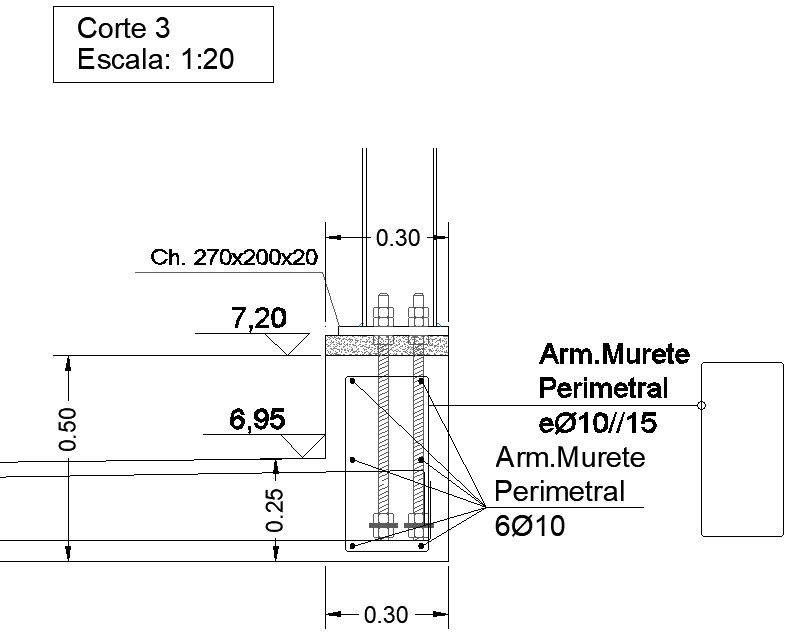 A section view of the structure jointing detail drawings is given