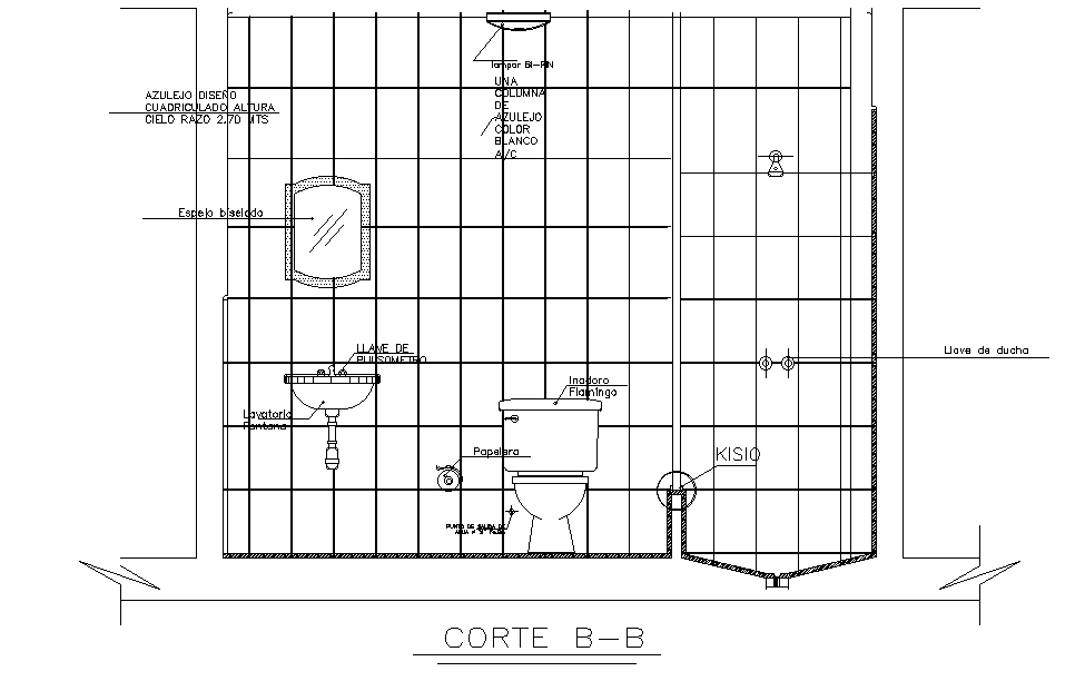 A section view of toilet building has been given in the form of 2D Autocad drawing file.Download now.