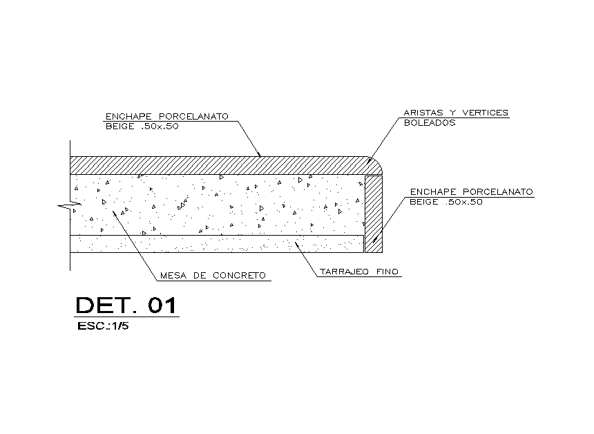 A section view of work table is given in this Autocad drawing file. Download now.