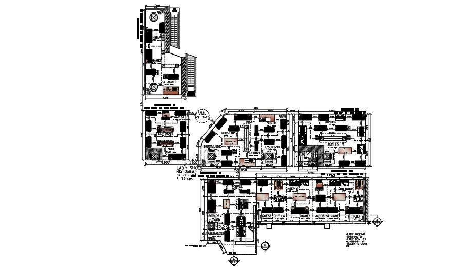 A shopping complex ladies accessories rack detail drawing