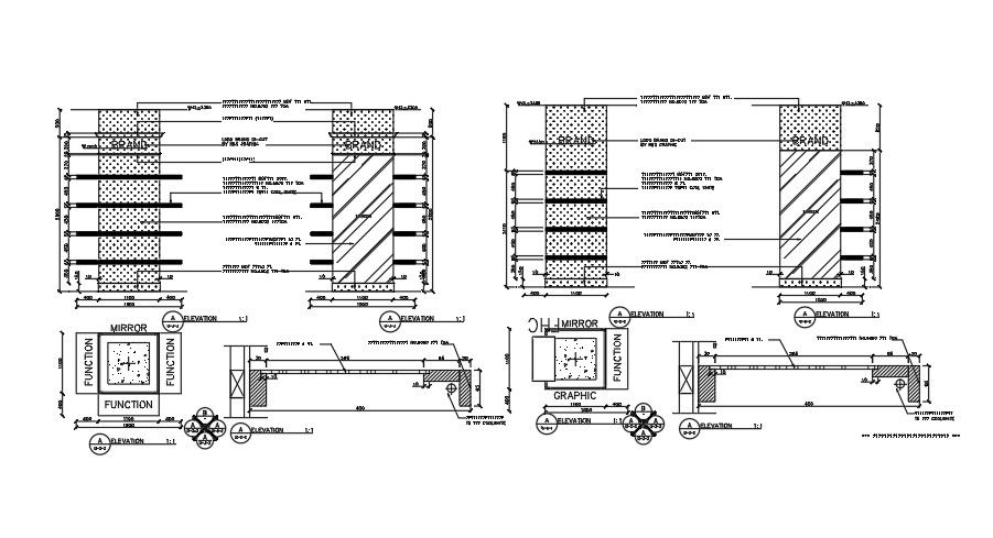 A shopping mall mirror drawing is given in this CAD file
