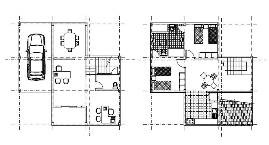 A simple house plan is given in this Autocad drawing file. Download the Autocad DWG file.