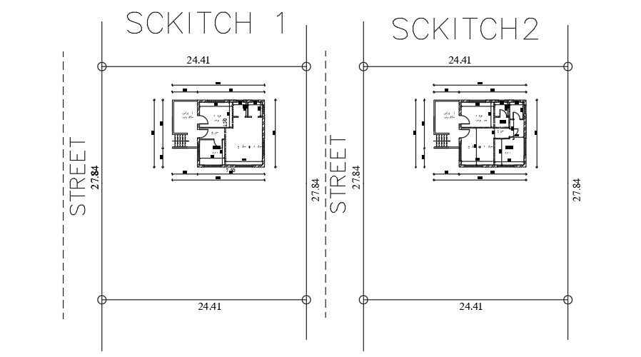 A site layout is given for the 14x8m house plan