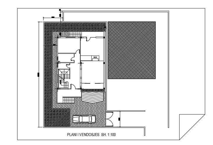 A site layout of the 10x13m house plan drawing is given in this file