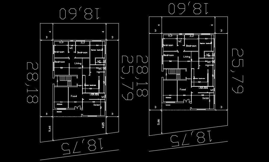 A site layout of the 13x18m house plan is given in this AutoCAD drawing model