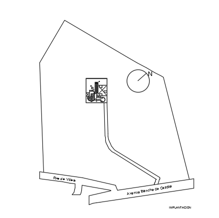 A site layout of the 20x20m house plan is given in this CAD file