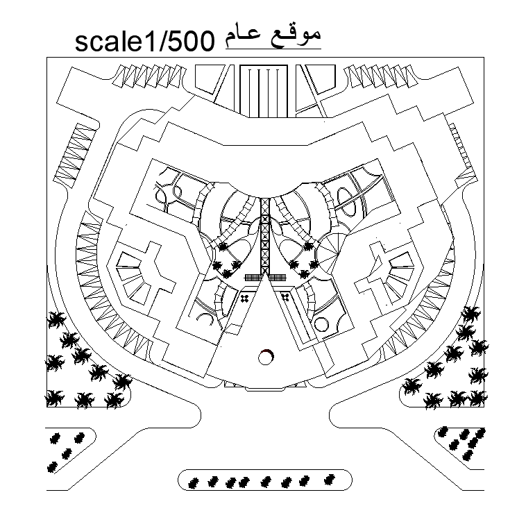A site layout of the staying hotel plan AutoCAD drawing