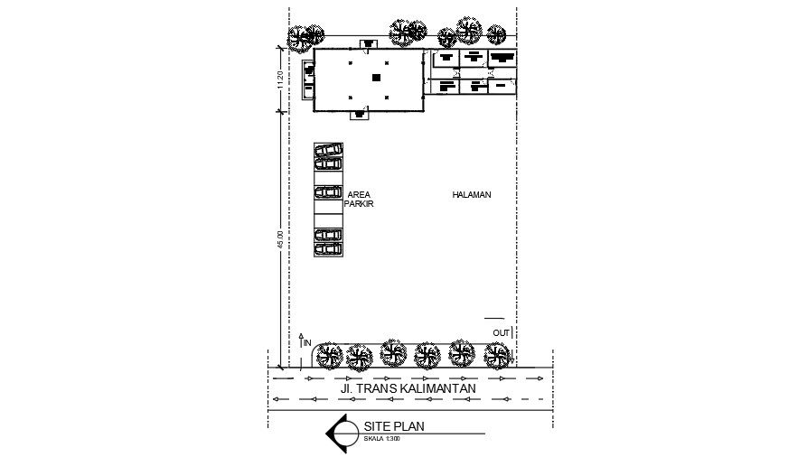 A site plan of the 36x11m ware house is given in this CAD file