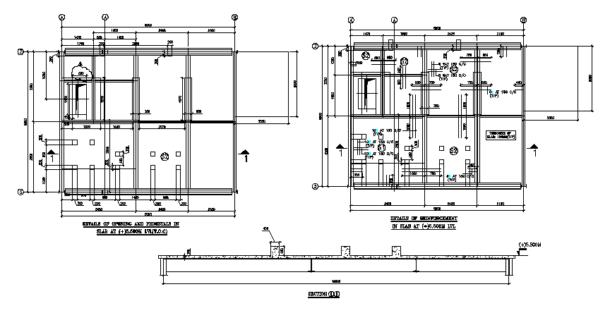 A slab detail of acid concentration plant has given in this Autocad DWG drawing file. Download the 2D Autocad DWG drawing file.