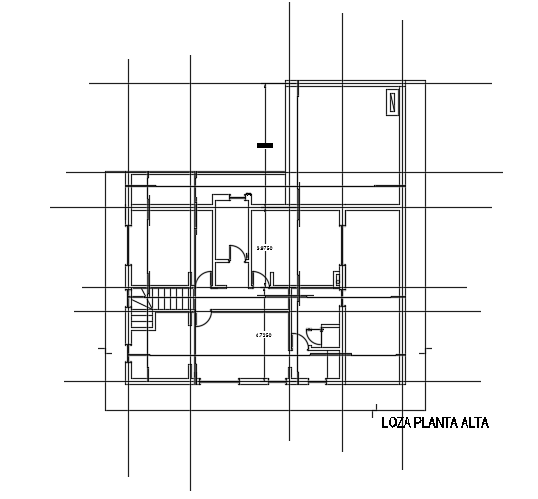 A slab layout of the 15x14m modern first floor house plan