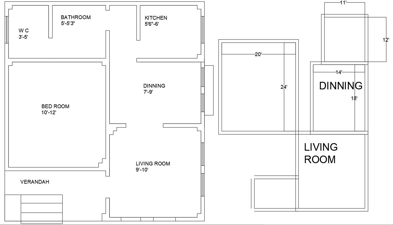 A small house design cad drawing is given in this cad file. Download this 2d cad file now.