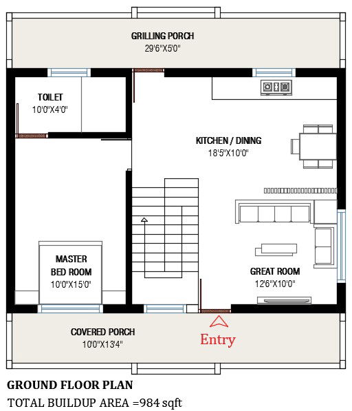 A small house plan cad drawing is given in this cad file. Download this cad file now.