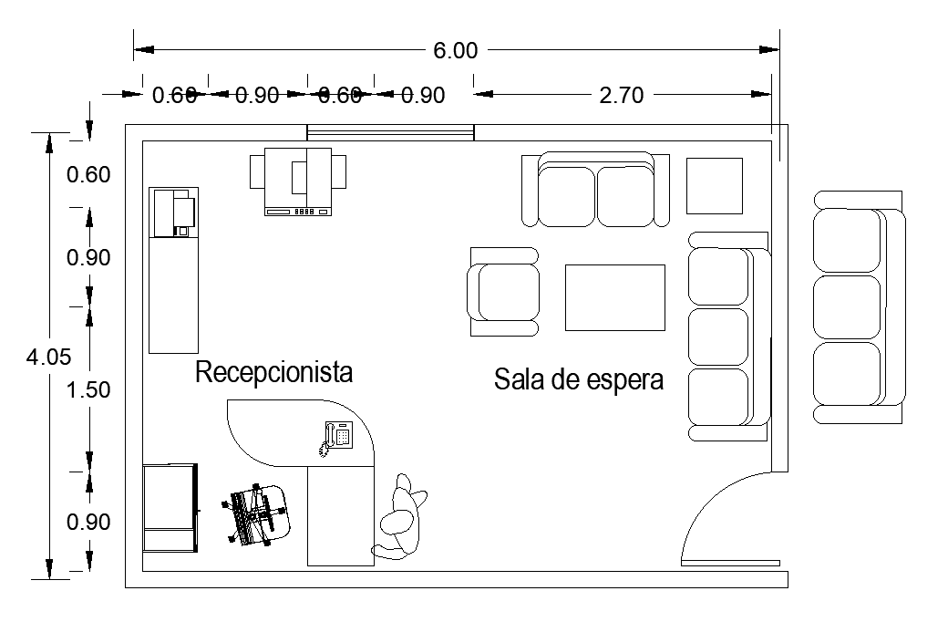 A small office design cad drawing is given in this cad file. Download this cad file now.